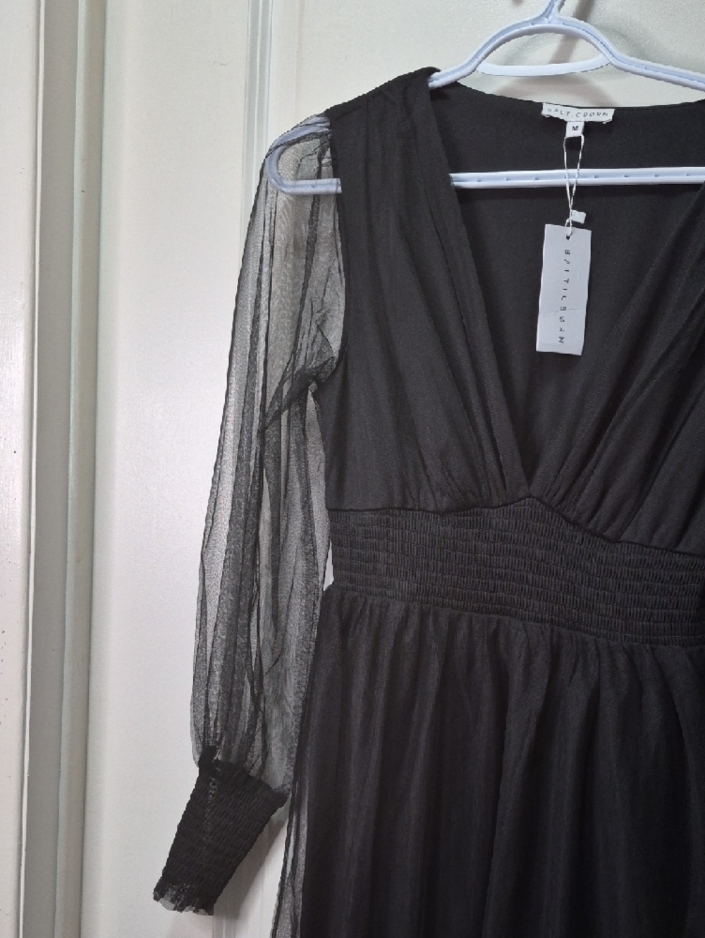 Baltic Born Layla Tulle Black Sheer-Mesh Long Sleeve Maxi Dress - Picture 3 of 15